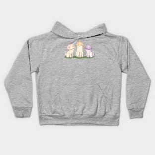 3 mushrooms cats Kids Hoodie